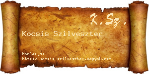 Kocsis Szilveszter névjegykártya