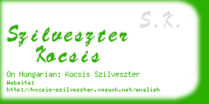 szilveszter kocsis business card